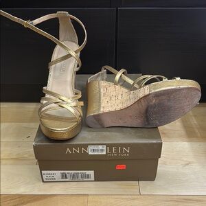 Anne Klein Women's Gold Wedge Sandals
